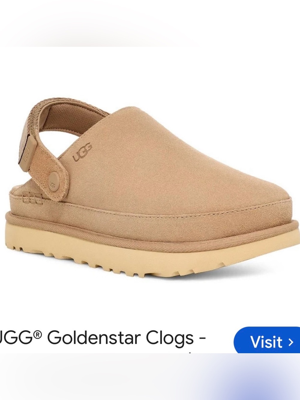 UGG Goldenstar Clog - Tan Suede - Women's Size 5.5 - NWOT